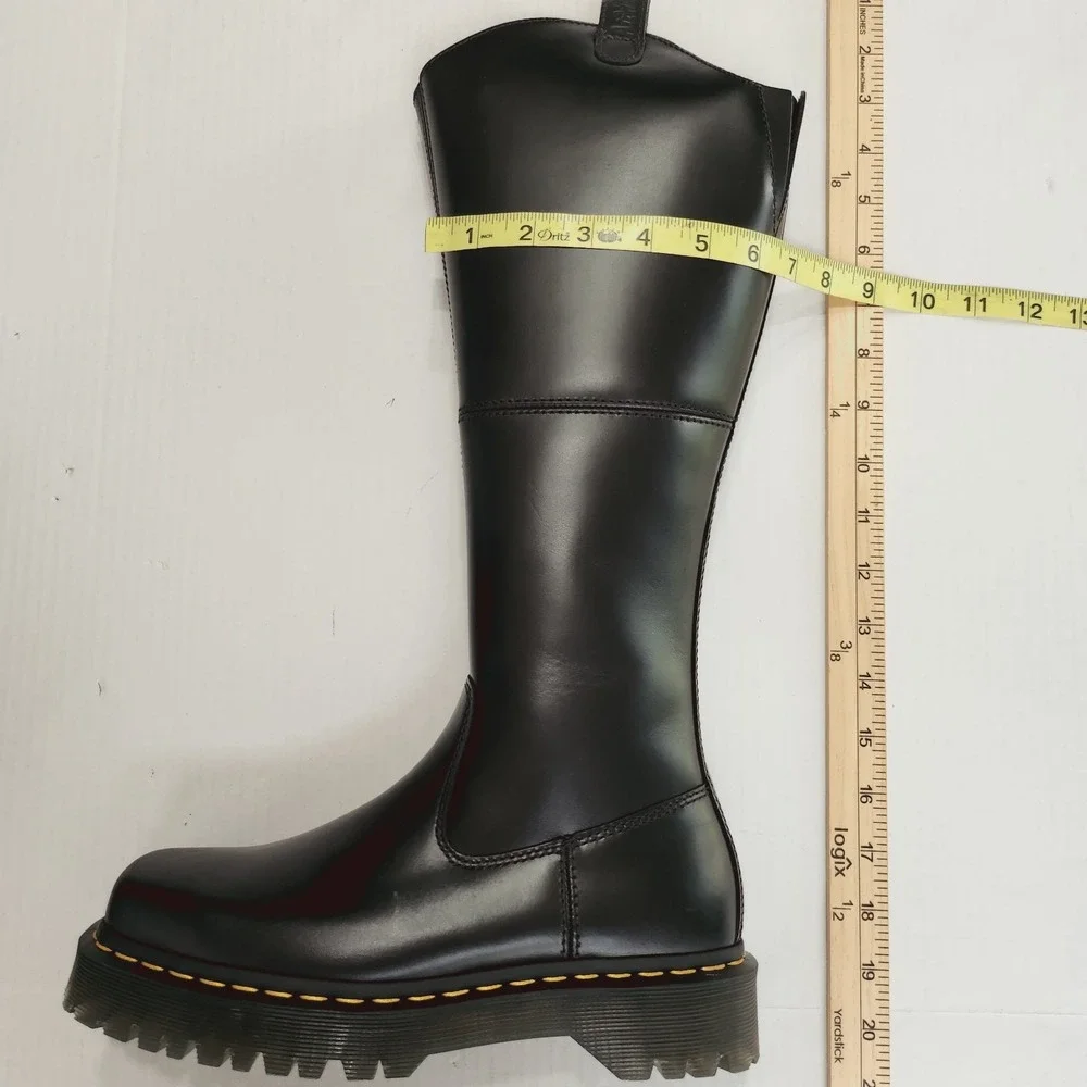 Womens Size 7 Dr. Martens Knee High Riding Boots Amaayah Hi Orlean Leather Black